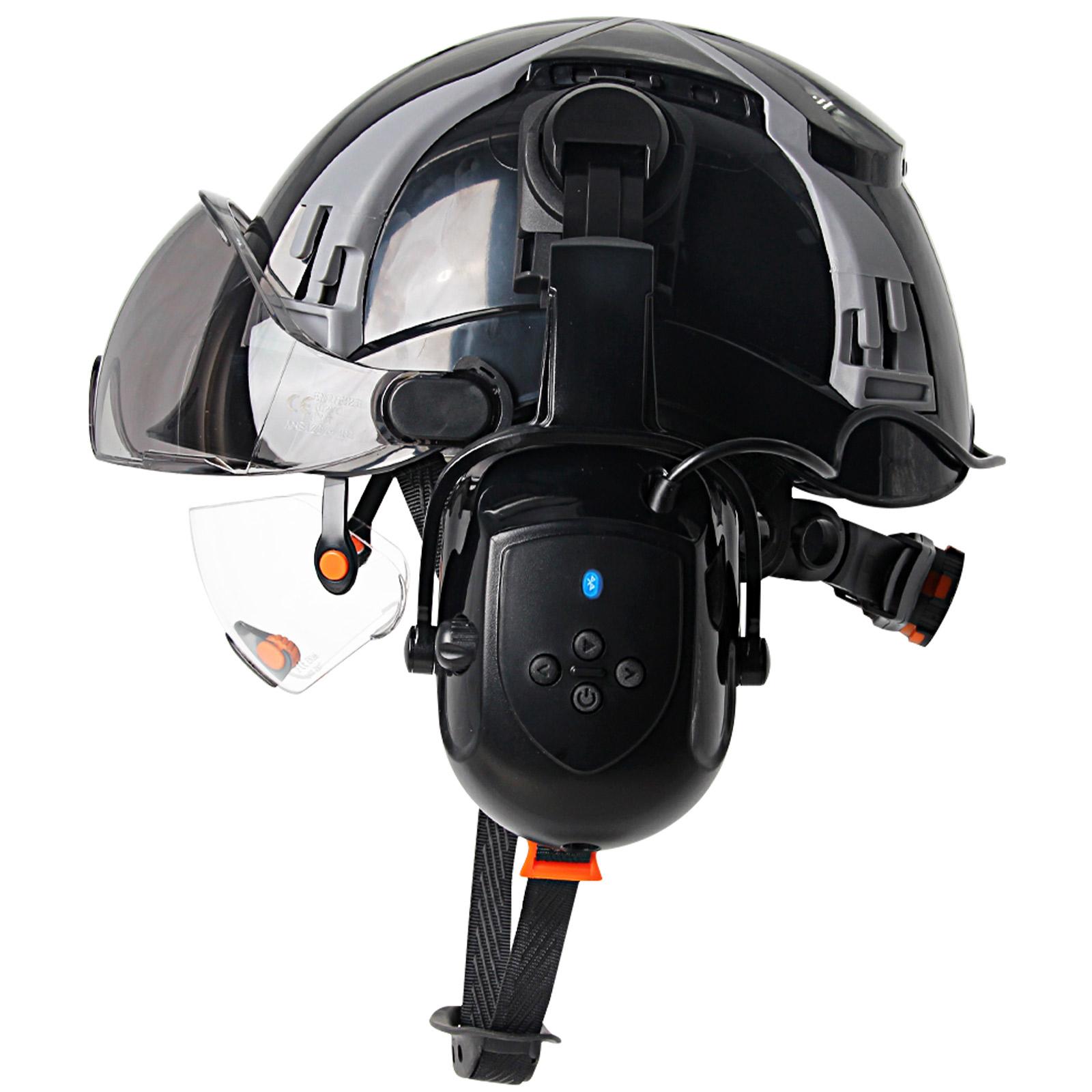 Защитная каска CE со встроенными наушниками Bluetooth 5.0 и защитными очками, ABS, ANSI, Рабочая каска для строительного инженера, Защита головы, Каска, Новая