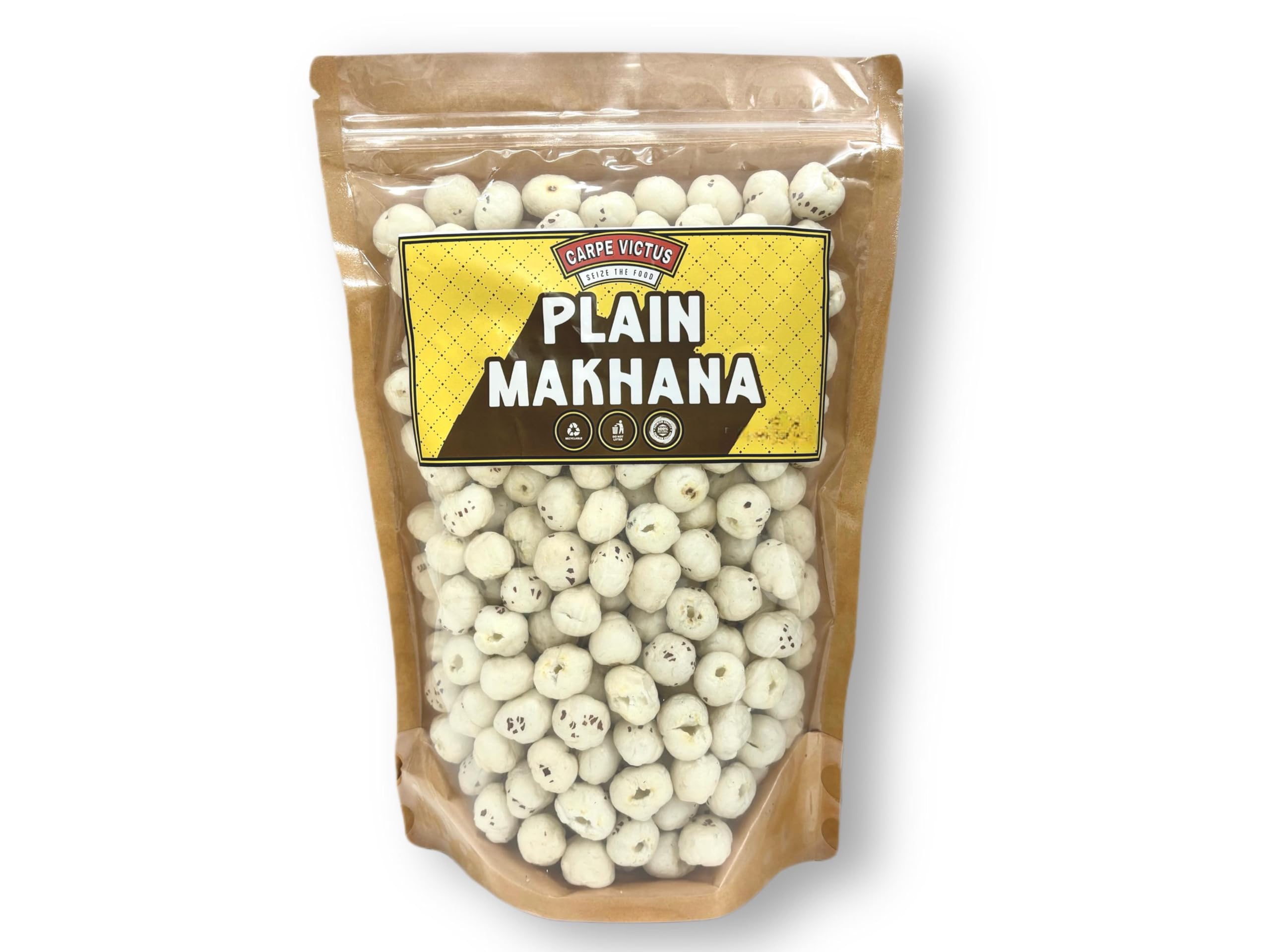 

Carpe Victus Plain Raw Makhana 500g | Phool Makhana/Fox Nuts | Fresh Lotus Seeds | Roasting Snack | Low Calorie, High Protein Diet Snack