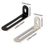 10pcs L-Shaped Adjustable Angle Brackets Black & Silver Furniture Anti-Tilt Bookshelf Hardware Accessories