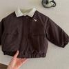 Jungen Winter-Steppjacke mit süßem Hundedruck Baseball