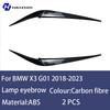 For BMW X3 X4 G01 G02 2018- Car front headlight decoration lamp eyebrow modification carbon fiber accessories external kit