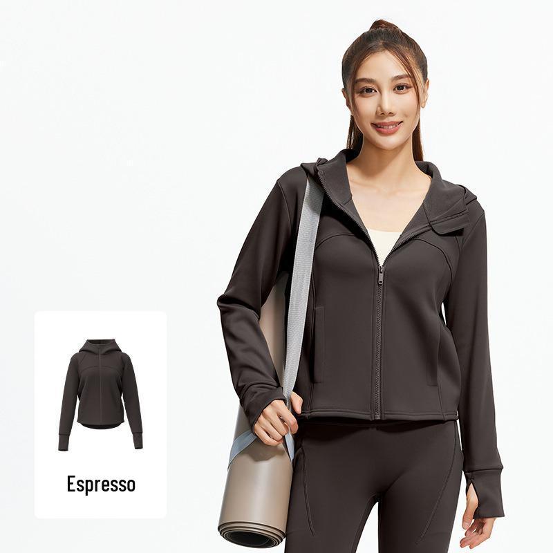 

Женская спортивная куртка на флисовой подкладке для осени и зимы – Дышащая, свободного кроя для бега, йоги и фитнеса. M