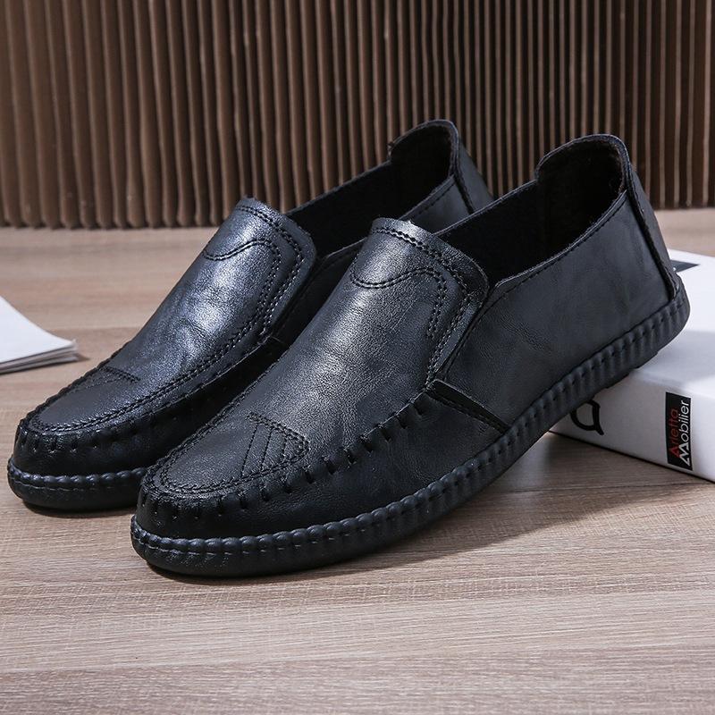 

New fashion Doudou shoes men s spring and autumn trend leather surface casual shoes board shoes British men s low-top business leather shoes 39