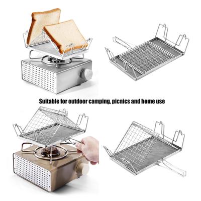 Brottoasterständer Klappgrill für Lagerfeuer & Picknicks Verstellbarer Grill Edelstahl Camping Toasterhalter Rack