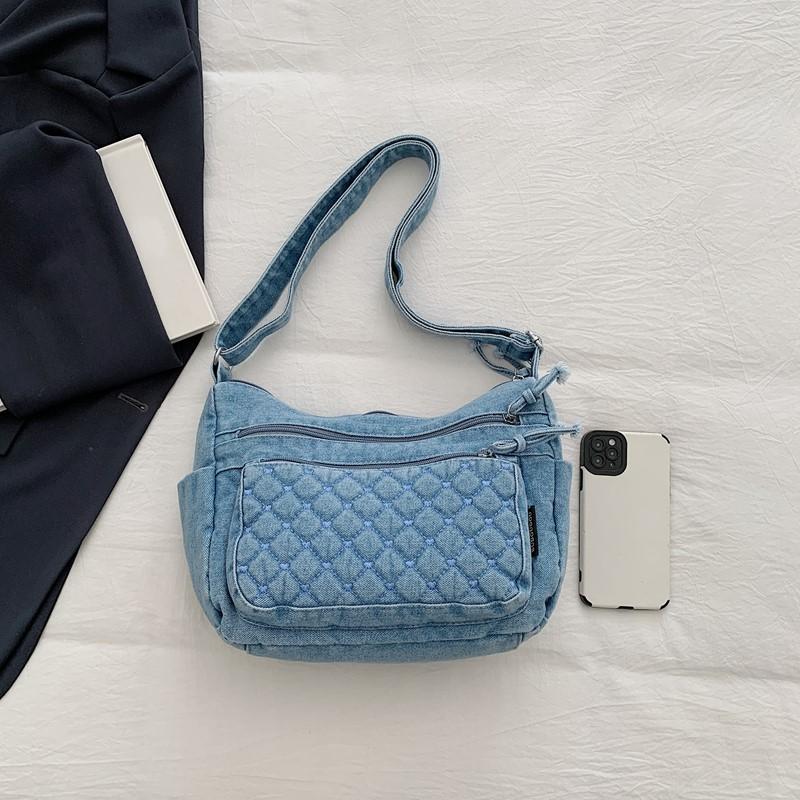 Denim Multi-Layer Small Square Bag Women's Shoulder Crossbody Bag