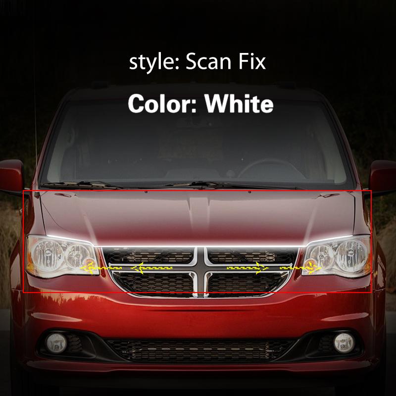 

For Dodge Grand Caravan 2007-2021 Daytime Running Light Fog Lamp Light Strip Car DRL LED Scan Starting Decorative Ambient Lamp 150cm білий