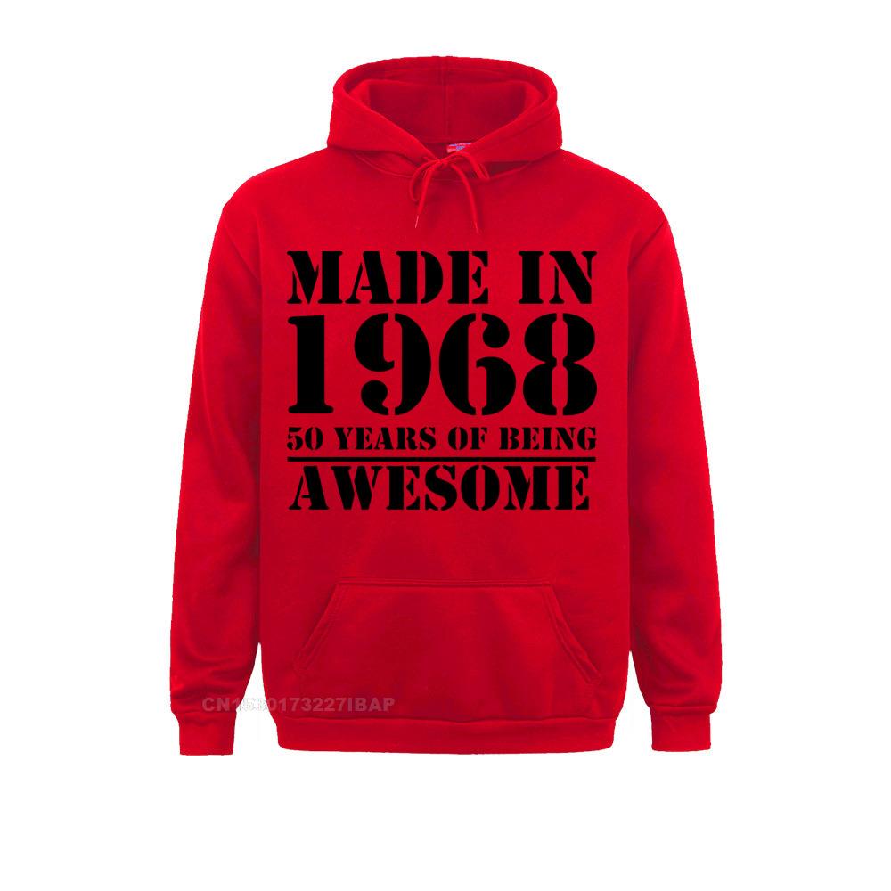 Men Made In 1968,Print Harajuku Hoodies Men's Kawaii Sunlight Sportswear 50 Years Of Being Print Harajuku Hoodies New