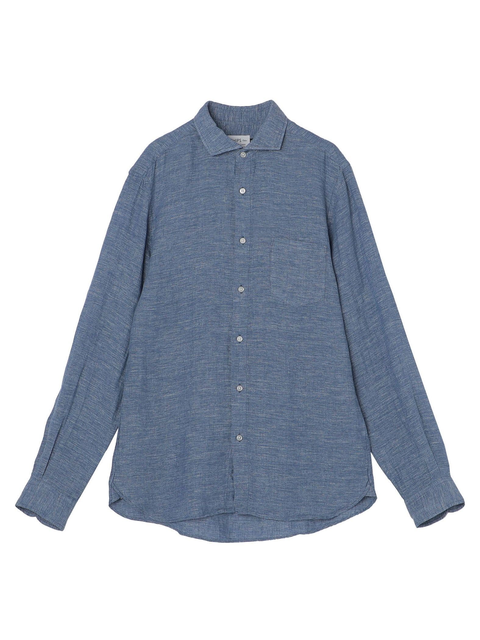 

SHIPS Colors Men s Machine Washable Linen Semi-Wide Collar Shirt, Navy, Size XL, 211130382