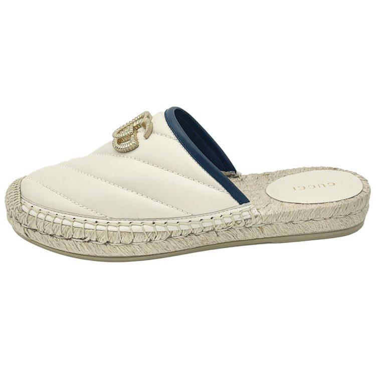 GUCCI Slide Slippers Women's Ecru 628565 BKO60 9087