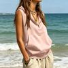 Women's Casual Hooded Zip Up Sleeveless Vest Top for Everyday Wear