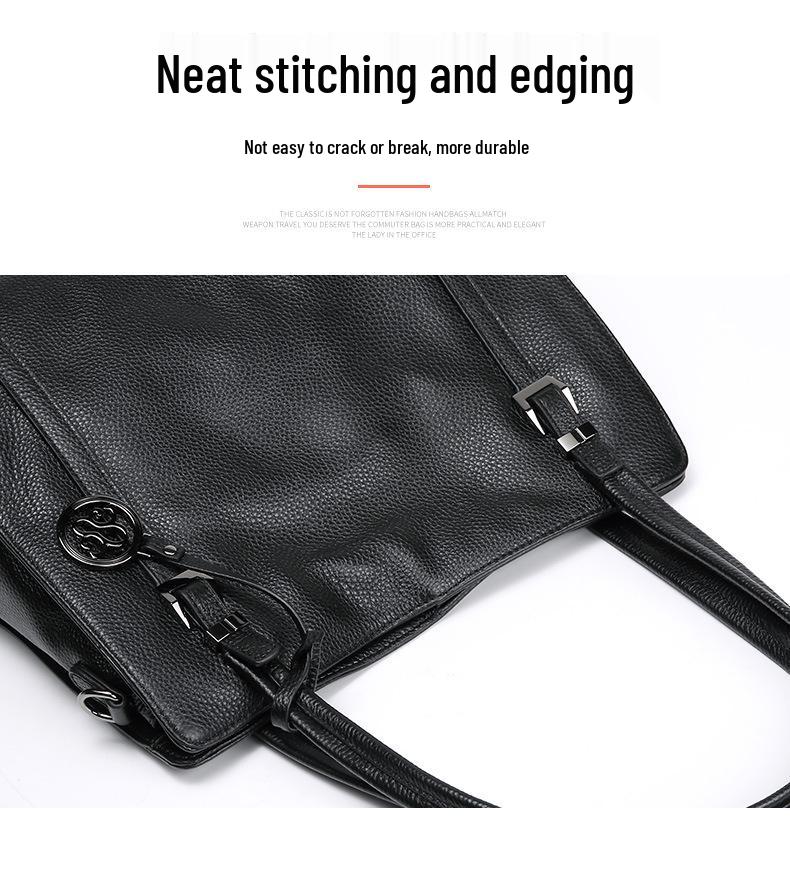 Qian Dian Women's 2025 Fashion Genuine Leather Large Capacity Cowhide Shoulder Crossbody Bag