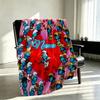 Custom Name Personalized Blue Smurfs Print Blanket, Home Decor, Bedroom, Sofa, Camping, Couch, Gifts for Birthday Christmas
