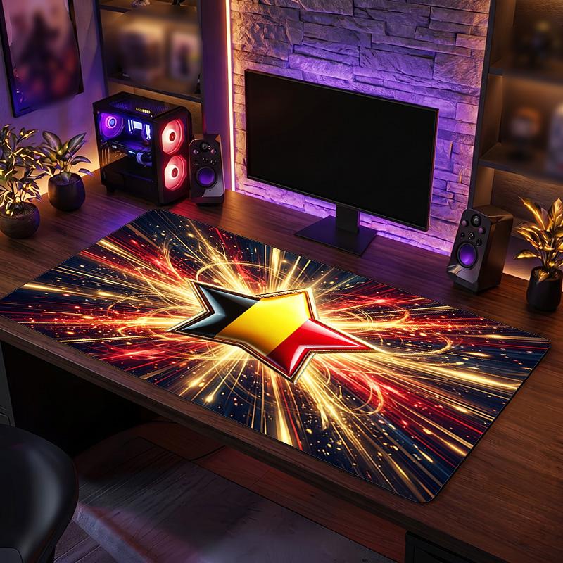 Belgium Football Crest Mouse Pad, Extended Non Slip Rubber Desk Mat for Gaming Office Laptop Fan Gift