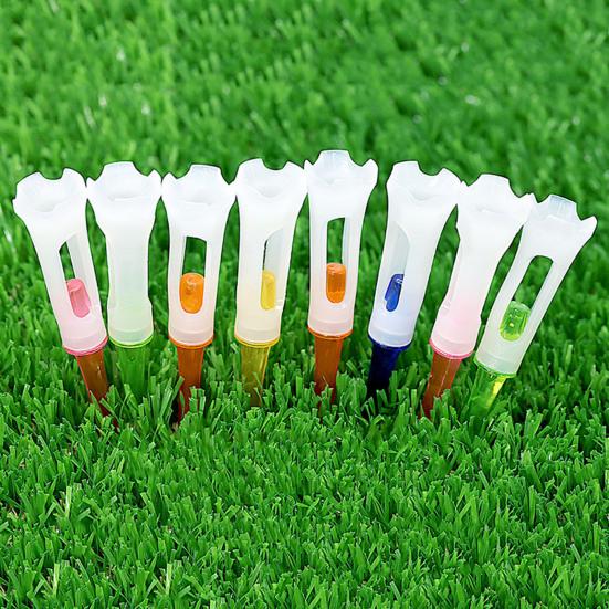 10ks plastová golfová odpaliště Čtyřhlavý design Profesionální servírovací kolíky pro snížení tření 83 mm Barevná krátká odpaliště Tréninkový držák golfového míčku