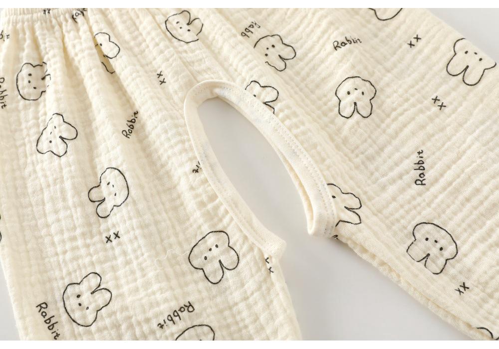 Summer Thin Pure Cotton Anti-Mosquito Gauze Pants for Children: Crotch-Opening, A-Class, Loose Wide-Leg Design for Outdoor and Casual Home Wear