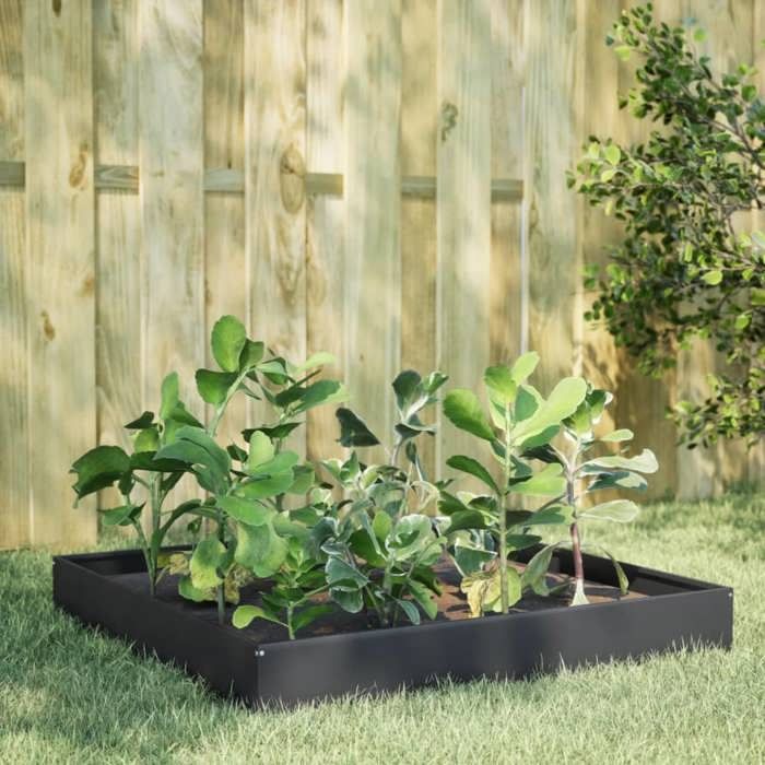 VidaXL Anthracite Raised Garden Bed 100x100x26 Cm Steel 851019
