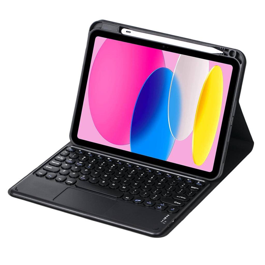 iPad 10.2 Keyboard Cover with Pro11 Round Keycaps, Air5 Pen Slot, and Touch Keyboard