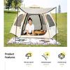 Instant Set-Up Hexagonal Tent: Multi-Person, Mosquito-Proof, Sun-Protected, Folding for Camping & Picnics.