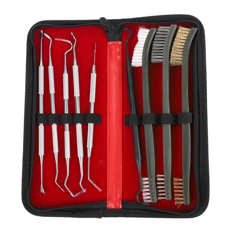 

9Pcs Multi-Use Cleaning Brush Set–For Precision Tools, Outdoor Gear, Mechanical Parts&Hobby Model Maintenance,Compact Carry Case
