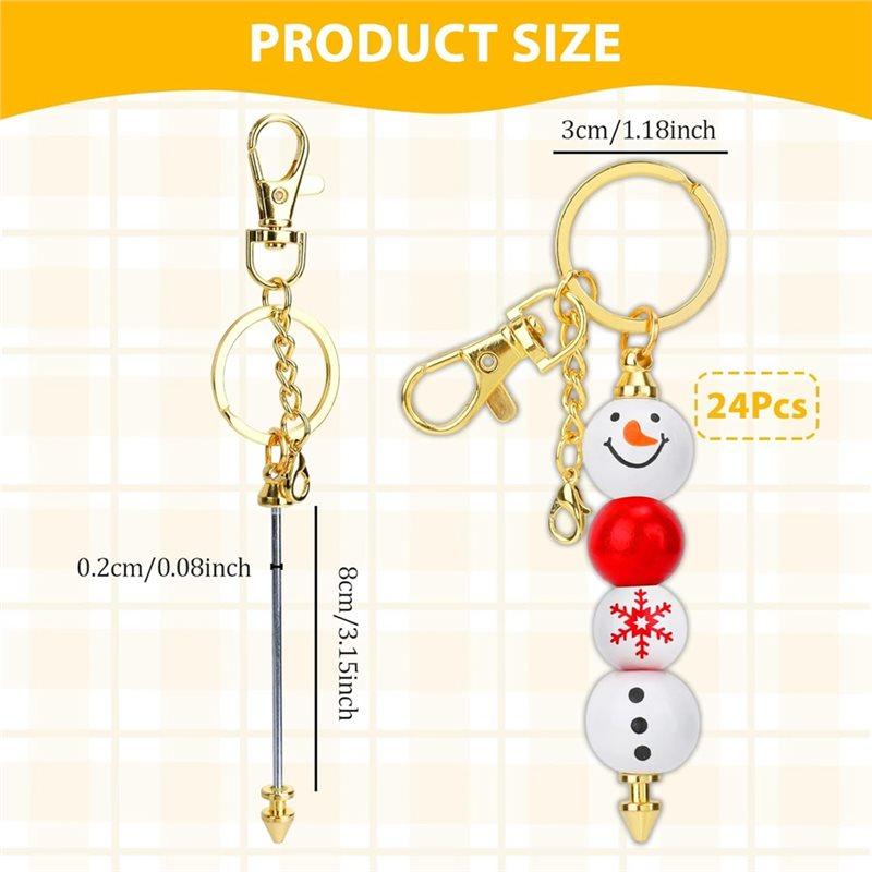2025 Trend Beaded Items For DIY Crafts Keychain Making Kit 24Pcs Beadable Keychain Bars Blank Keychains For Jewelry Making