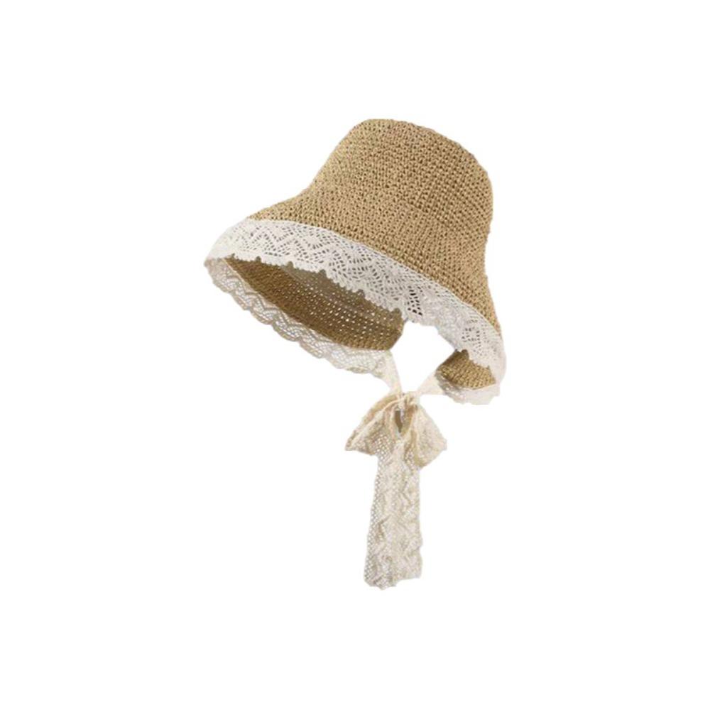 Large Edge Summer Lace Sun Hat Wide Brim Panama Cap French-style Straw Hat  Outdoor Travel