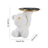 Roses Bear Storage Tray Key Candy Storage Ornament Exquisite Bear Statue Tray Decor Multifunction Bear Figurines for Home Decor