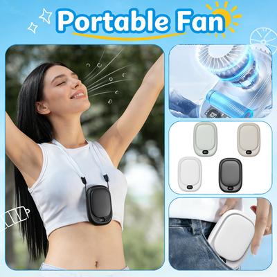 Summer Waist-mounted USB Outdoor Portable Fan. Portable Digital Display Umbrella With No- Fan.