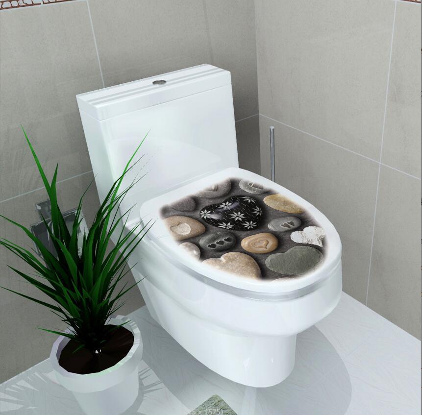 1pc 3D Toilet Seat Wall Sticker Art Wallpaper Bathroom Decals Self-adhesive Removable Toilet Lid Sticker Home Decor Accessories