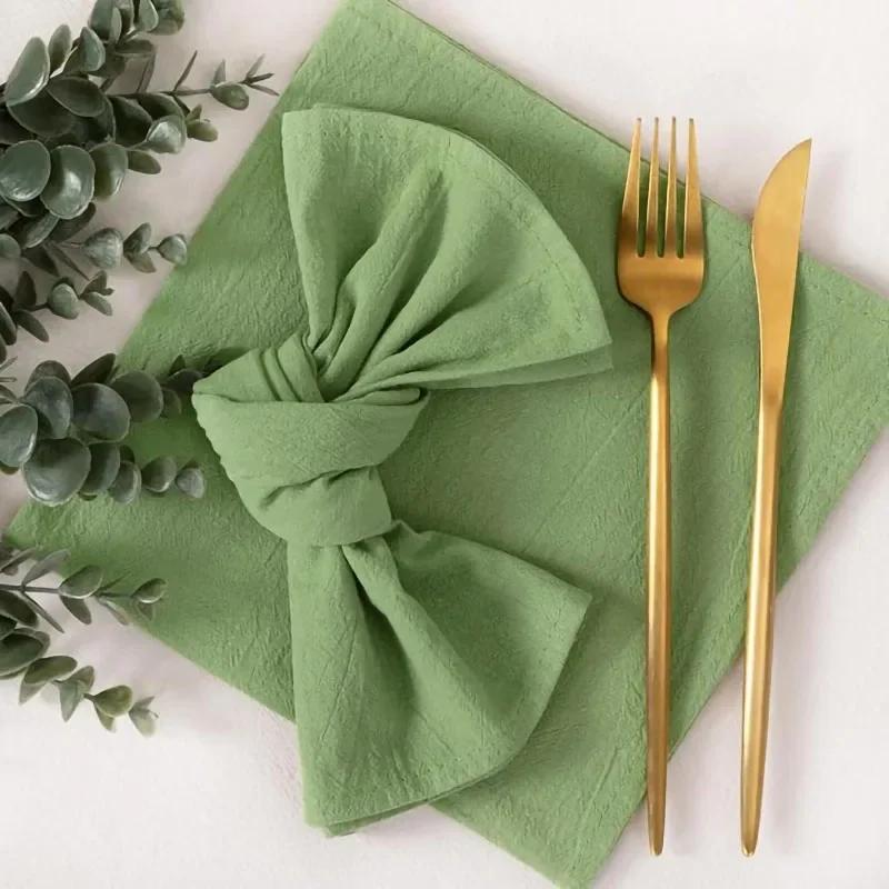 4PCS 30X45CM Cloth Napkins 100% Cotton Fabric Dinner Kitchen Towels Table Design Mat Weddings Baby Shower Christmas Decoration
