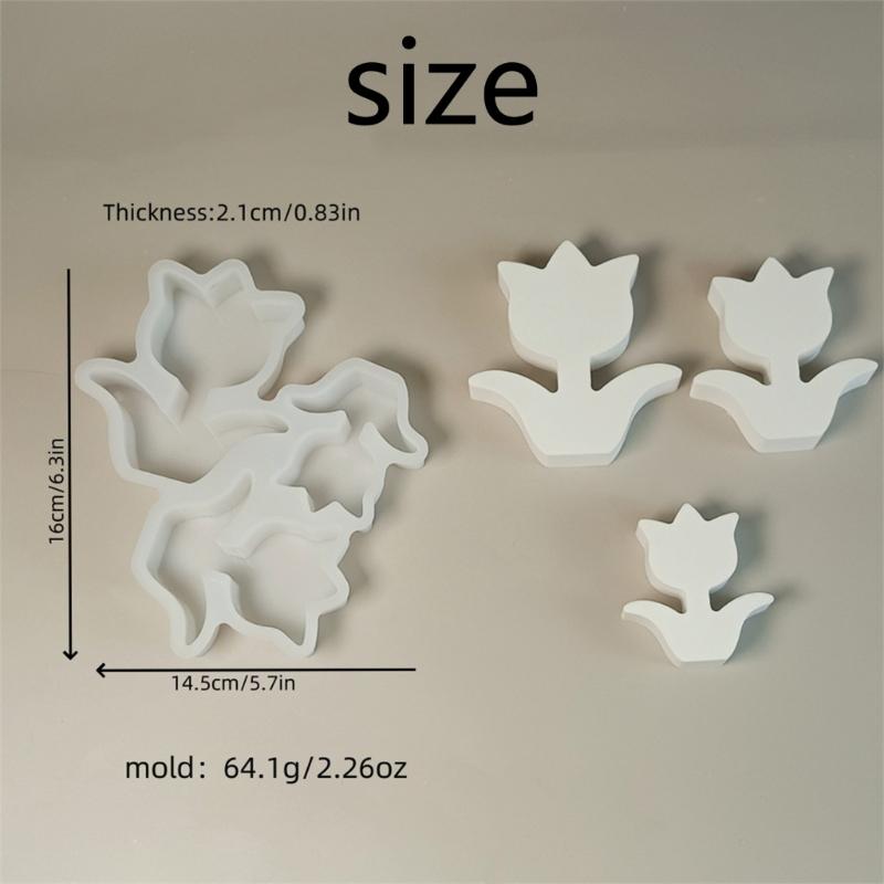 Tulips Molds Ornament Molds Silicone Mould Flowers Molds Baking Molds Concrete Molds Casting Molds for Home Decorations
