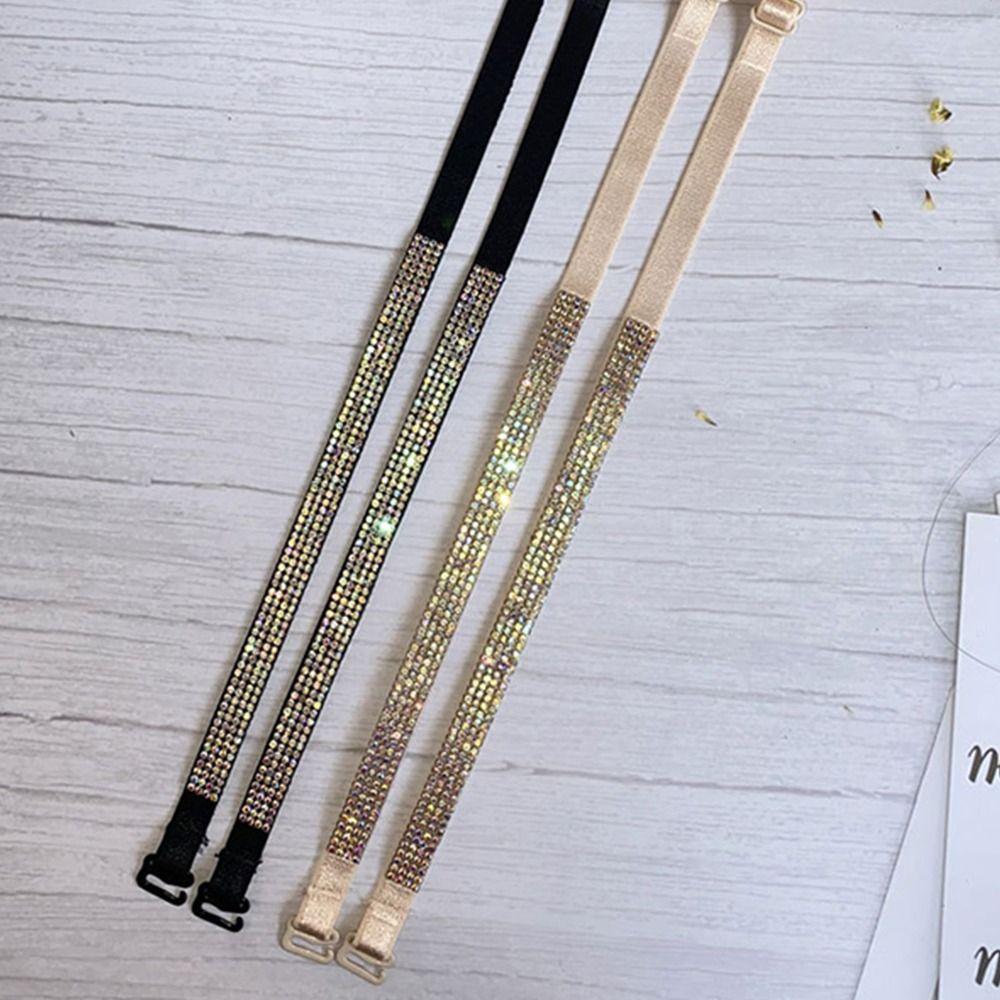 1 Pair Invisible Strap Bra Straps Replacement Rhinestone Bra Belts Underwear Band