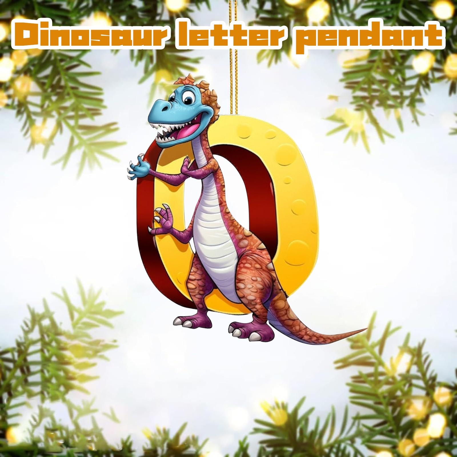 

Рождественские украшения на елку Рождественский акриловый кулон в виде динозавра с 26 буквами One Size