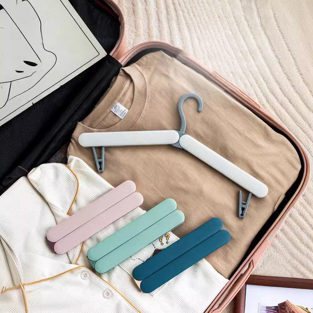 2PCS Nordic Style Portable Hanger Plastic Multifunctional Hanger Travel Folding Hanger  Travel Use