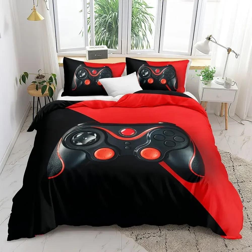 Gamer Bedding Sets for Boys Gaming Duvet Cover Set Video Games Comforter Cover Custom Designs Bed Set with Pillowcase