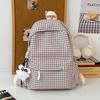 Casual small fresh plaid schoolbag female college student lightweight backpack versatile schoolbag