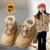 2025 Winter Girls Velvet Cotton Boots Middle Children Martin Boots Women's Treasure Soft-soled Bobo Cotton Shoes Children's Warm Snow Boots