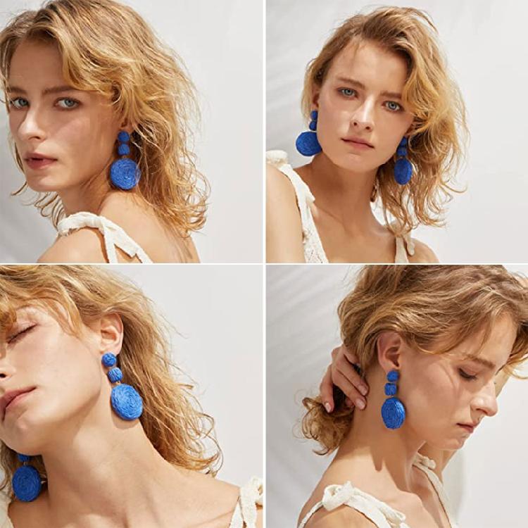 Big Round Geometric Hoop Earrings Summer Beach Boho Pendant Exaggerated Earrings