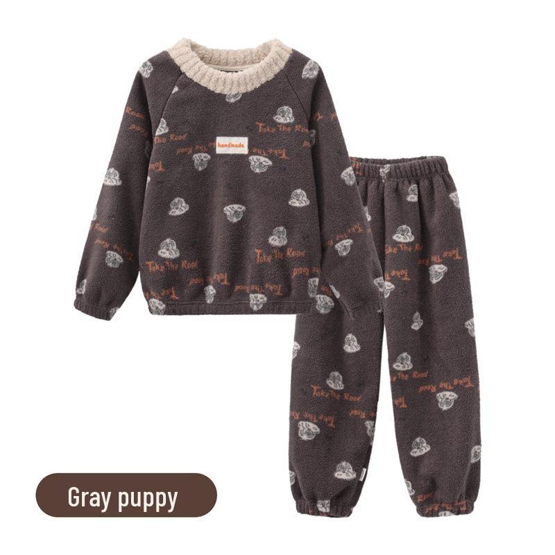 

2025 Winter Coral Fleece Pajamas for Kids - Thick Flannel Homewear for Girls and Boys 170 cm
