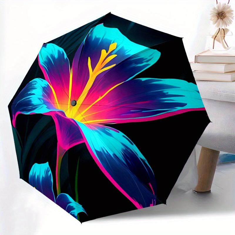 1pc Floral Bloom Automatic Open/Close Umbrella, Portable Folding Umbrella for Travel, Themed Events, It is suitable as a gift for various festivals, O