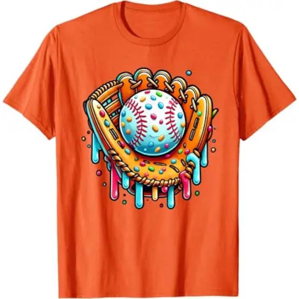 Ice Cream Drip Baseball Stuff Baseball Drip for Boys Graphic T-Shirt Baseball Drip Team Novelty Gifts Y2k  Short Sleeve Blouses