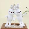 Corn Precious Grid Rabbit Plushie White Bunny Short Fur Toy For Children