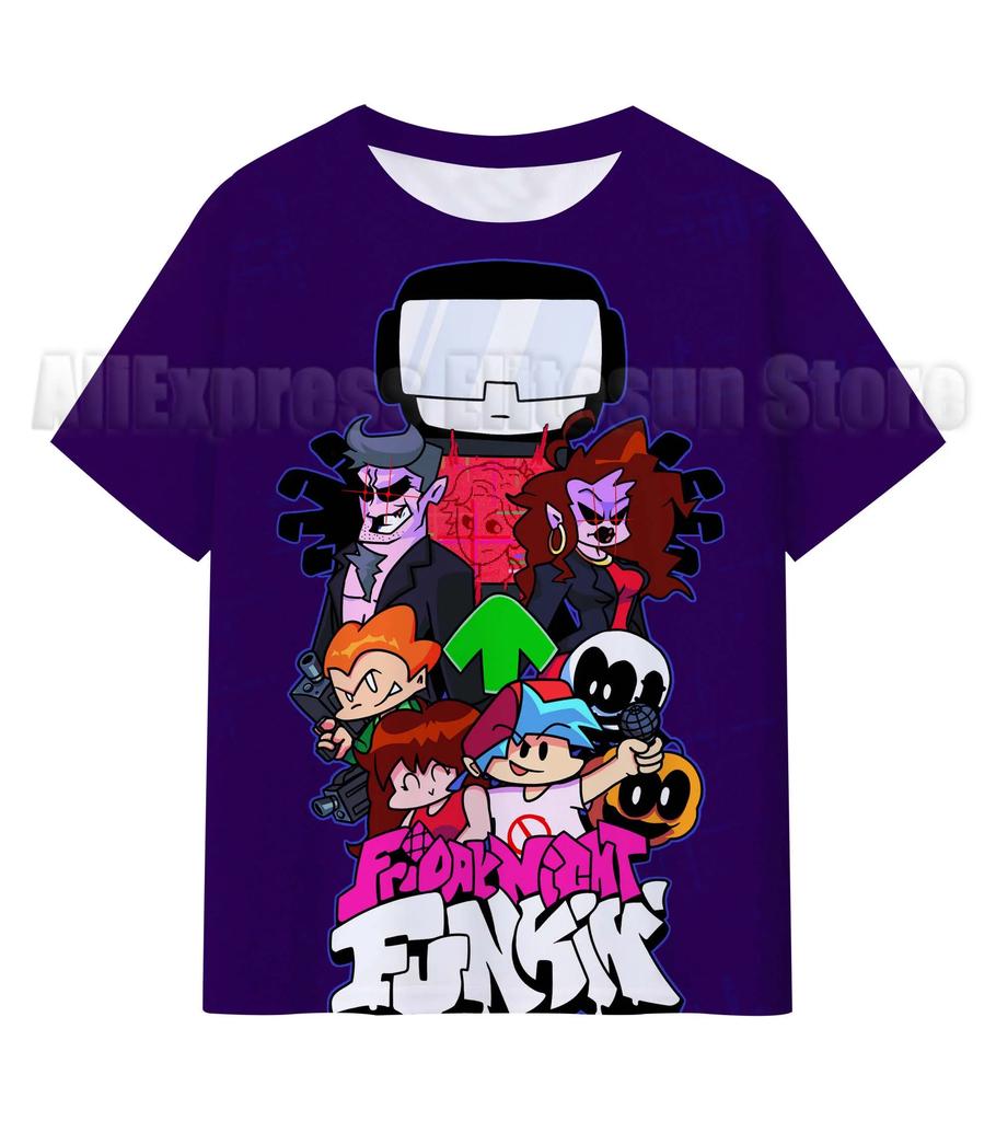 Friday Night Funkin 3D T Shirts Kids Children Game T-shirts Boys Girls Cartoon Anime Tshirts Summer Toddler Tee Streetwear
