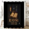 Vintage Bookshelf Reading Gothic Shower Curtain Dark Academia Library Aesthetic Tapestry Bathroom Decor Home Decor