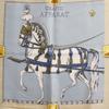 Hermes Carree90 Scarf GRAND APPARAT Dressed Horse Blue/yellow Silk Women Used