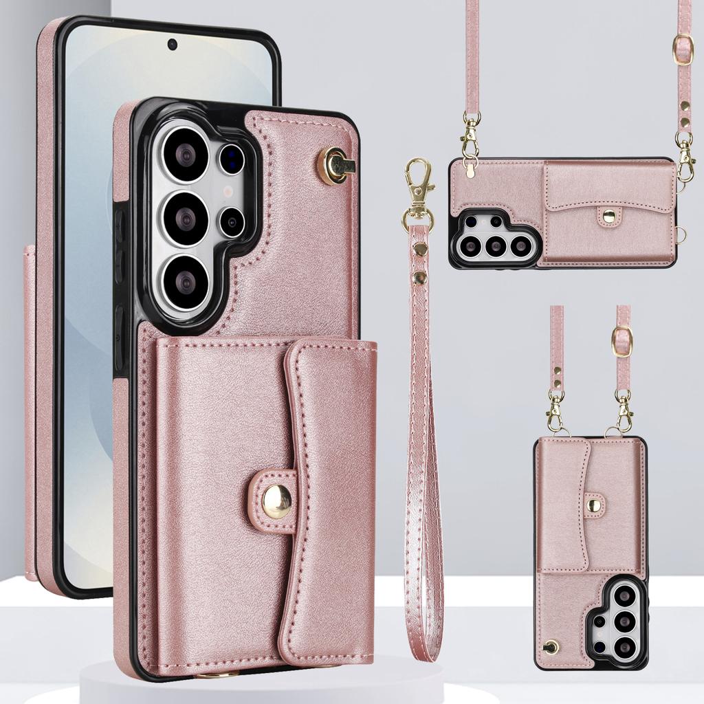 Crossbody Shoulder Strap Wallet Credit Card Solt Case for Samsung Galaxy S26 Ultra S25 Edge S24 Plus A16 A15 A35 A55 Cover