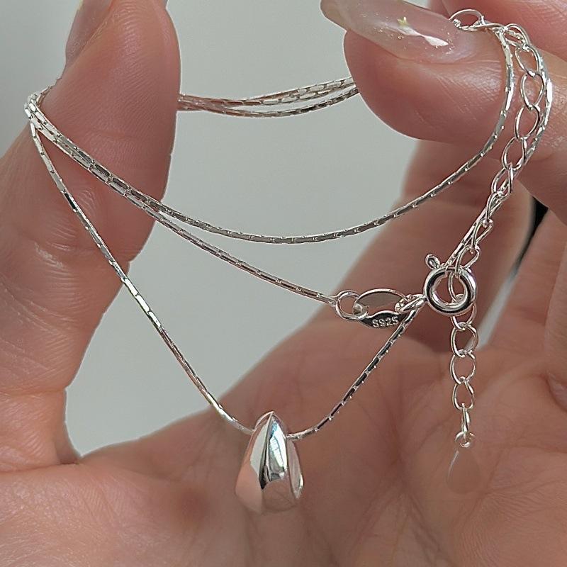 S925 Sterling Silver Geometric Electroplated Korean Niche Design Retro Spring Summer Simple Style Fashionable Clavicle Necklace 925 silver