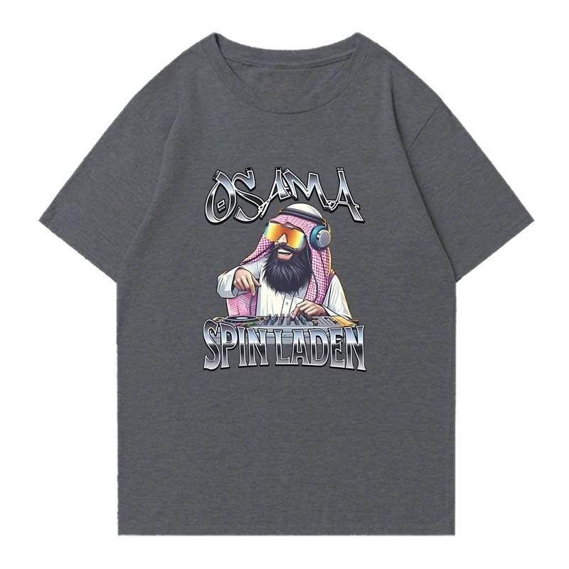 High Quality Osama Spin Laden Graphic print Men Women Oversized Tee shirt 100% Cotton Fashion short sleeve t-shirts Unisex Tops