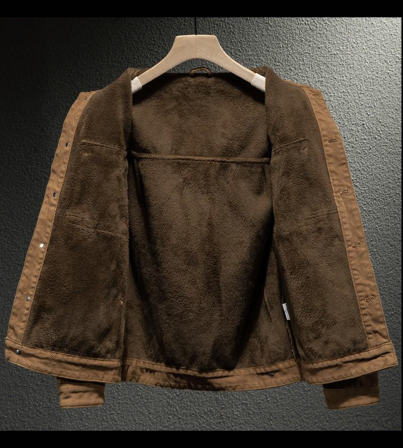 Herren Trendy Locker geschnitten Retro Revers Jeansjacke für Frühling & Herbst