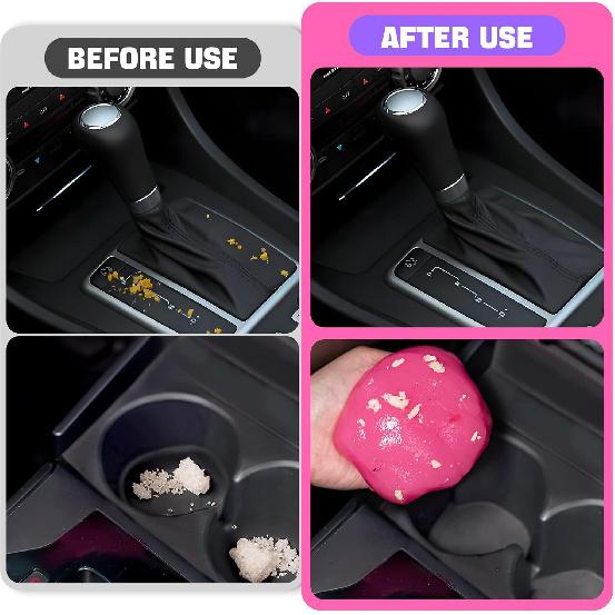 2 Pack Car Cleaning Gel, Pink Car Cleaning Putty, Universal Auto Detailing Tools Car Slime For Air Vent, Dashboard And Keyboard, Auto Accessories For
