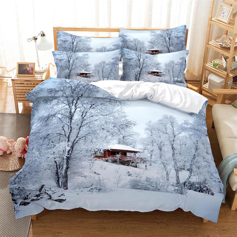 Romantisches Weißer Baum Bettbezug Set Mode Jugend Bettwäsche Set Leinen Queen Size Bett Bettdeckenbezug Set Jungen Mädchen Bettwäsche Set